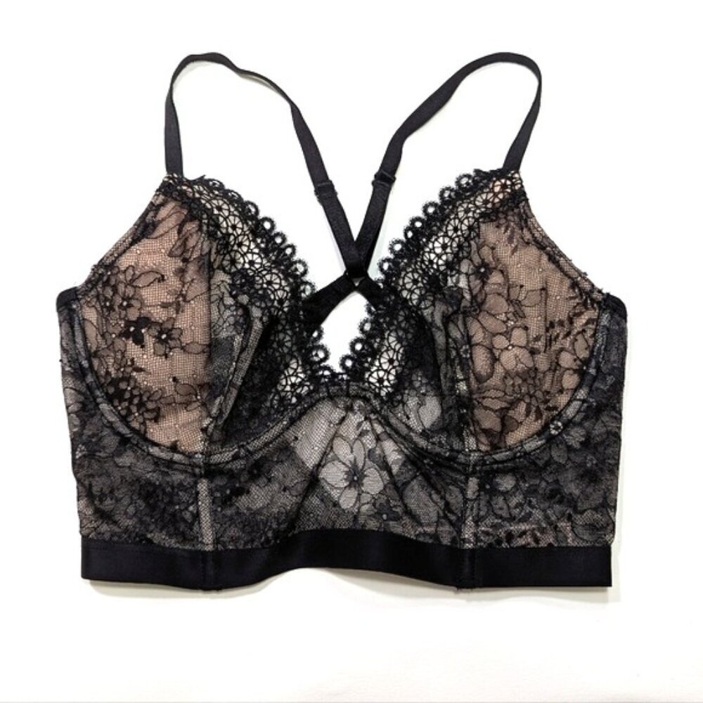 New Victoria's Secret Very Sexy Black Lace Underwire Bra Size 32D
